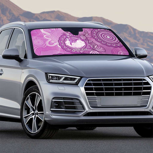 Australia Lupus Awareness Month Personalised Auto Sun Shade Warrior Purple Ribbon Butterflies Indigenous Art