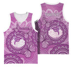 Australia Lupus Awareness Month Personalised Basketball Jersey Warrior Purple Ribbon Butterflies Indigenous Art