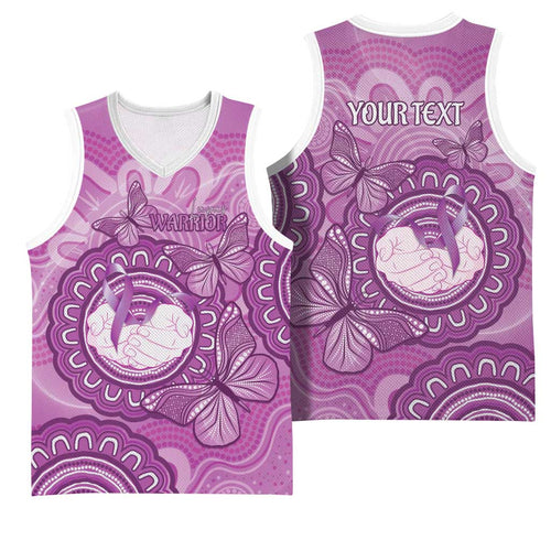 Australia Lupus Awareness Month Personalised Basketball Jersey Warrior Purple Ribbon Butterflies Indigenous Art