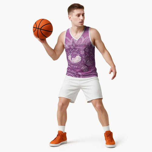 Australia Lupus Awareness Month Personalised Basketball Jersey Warrior Purple Ribbon Butterflies Indigenous Art