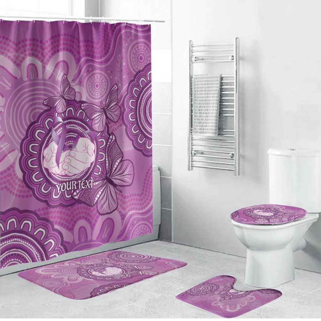 Australia Lupus Awareness Month Personalised Bathroom Set Warrior Purple Ribbon Butterflies Indigenous Art