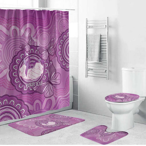Australia Lupus Awareness Month Personalised Bathroom Set Warrior Purple Ribbon Butterflies Indigenous Art