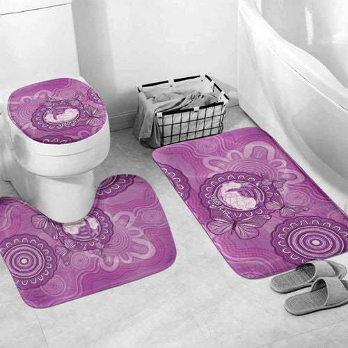 Australia Lupus Awareness Month Personalised Bathroom Set Warrior Purple Ribbon Butterflies Indigenous Art