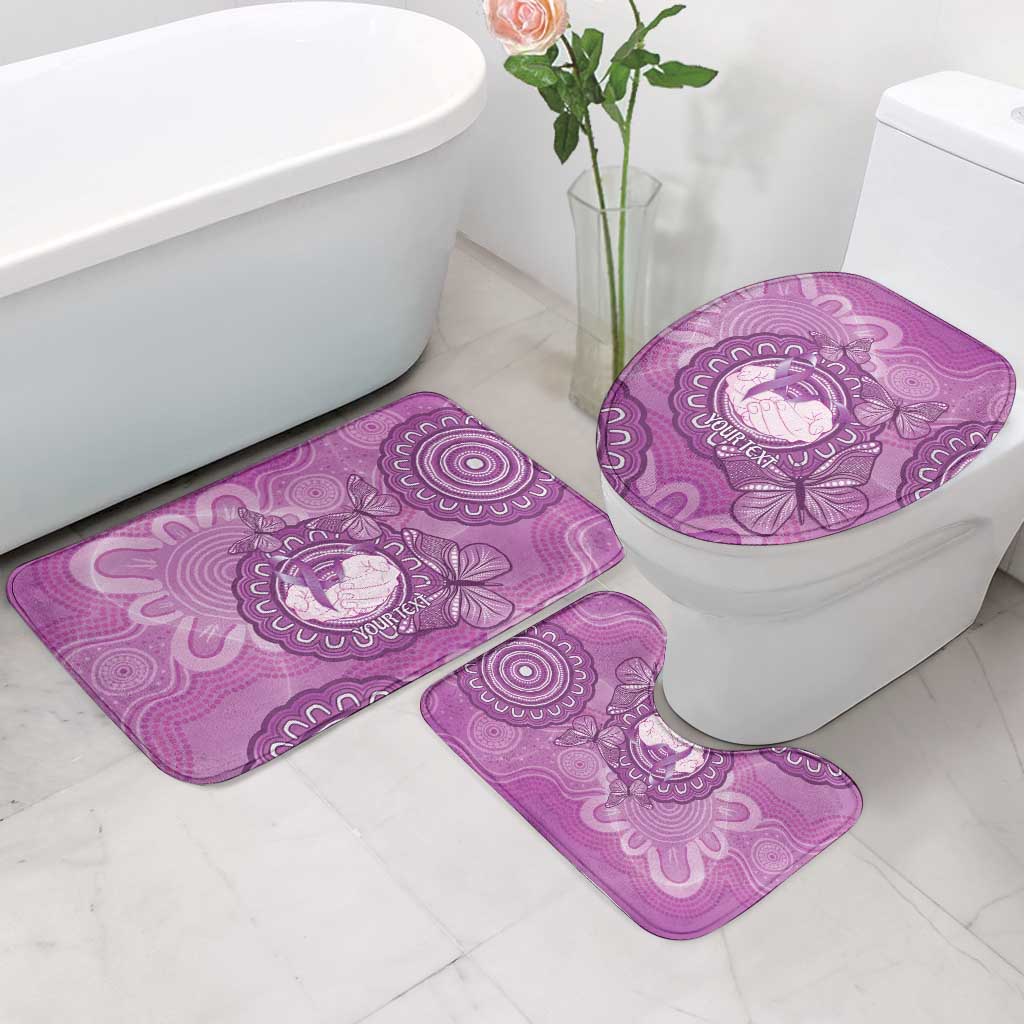 Australia Lupus Awareness Month Personalised Bathroom Set Warrior Purple Ribbon Butterflies Indigenous Art