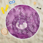 Australia Lupus Awareness Month Personalised Beach Blanket Warrior Purple Ribbon Butterflies Indigenous Art