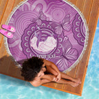 Australia Lupus Awareness Month Personalised Beach Blanket Warrior Purple Ribbon Butterflies Indigenous Art