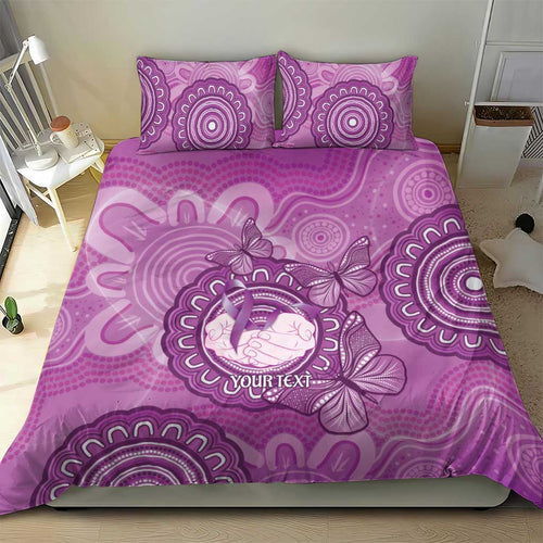 Australia Lupus Awareness Month Personalised Bedding Set Warrior Purple Ribbon Butterflies Indigenous Art