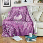 Australia Lupus Awareness Month Personalised Blanket Warrior Purple Ribbon Butterflies Indigenous Art