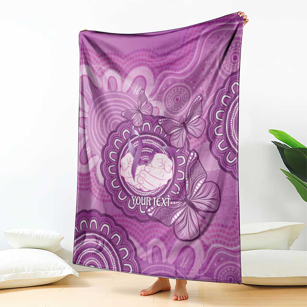 Australia Lupus Awareness Month Personalised Blanket Warrior Purple Ribbon Butterflies Indigenous Art