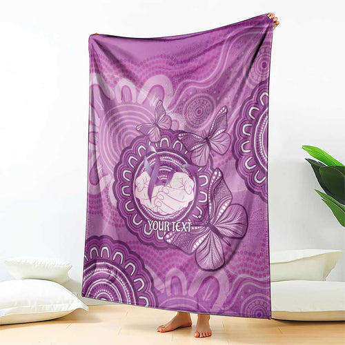 Australia Lupus Awareness Month Personalised Blanket Warrior Purple Ribbon Butterflies Indigenous Art