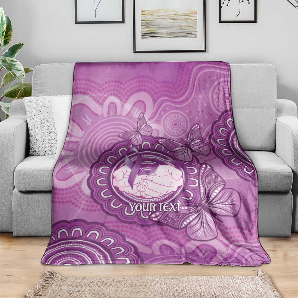 Australia Lupus Awareness Month Personalised Blanket Warrior Purple Ribbon Butterflies Indigenous Art