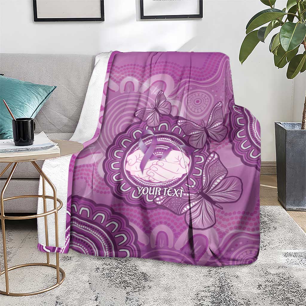 Australia Lupus Awareness Month Personalised Blanket Warrior Purple Ribbon Butterflies Indigenous Art