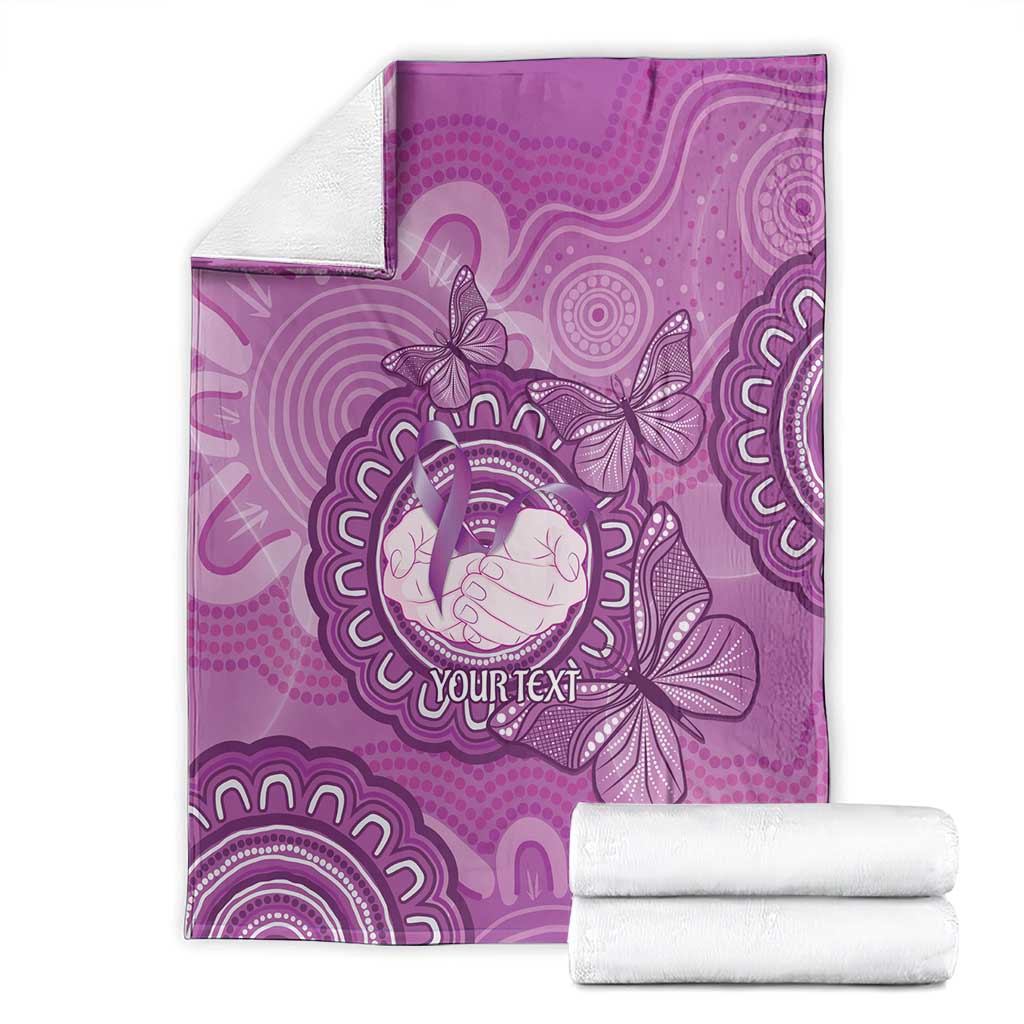 Australia Lupus Awareness Month Personalised Blanket Warrior Purple Ribbon Butterflies Indigenous Art