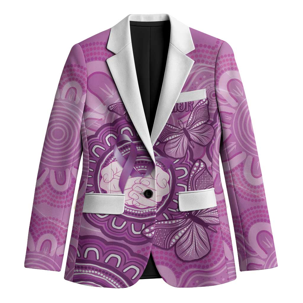 Australia Lupus Awareness Month Personalised Blazer Warrior Purple Ribbon Butterflies Indigenous Art