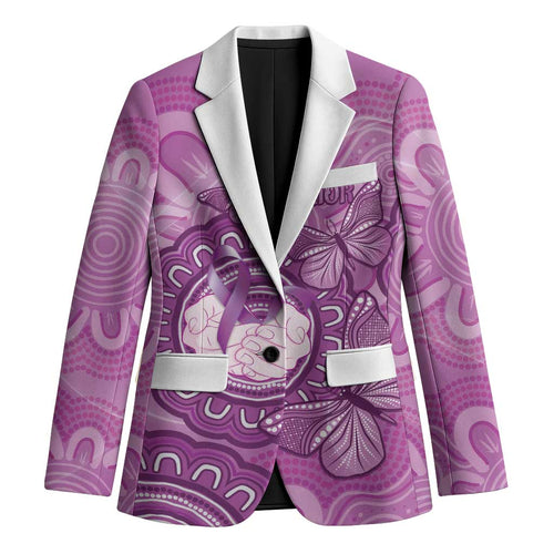 Australia Lupus Awareness Month Personalised Blazer Warrior Purple Ribbon Butterflies Indigenous Art
