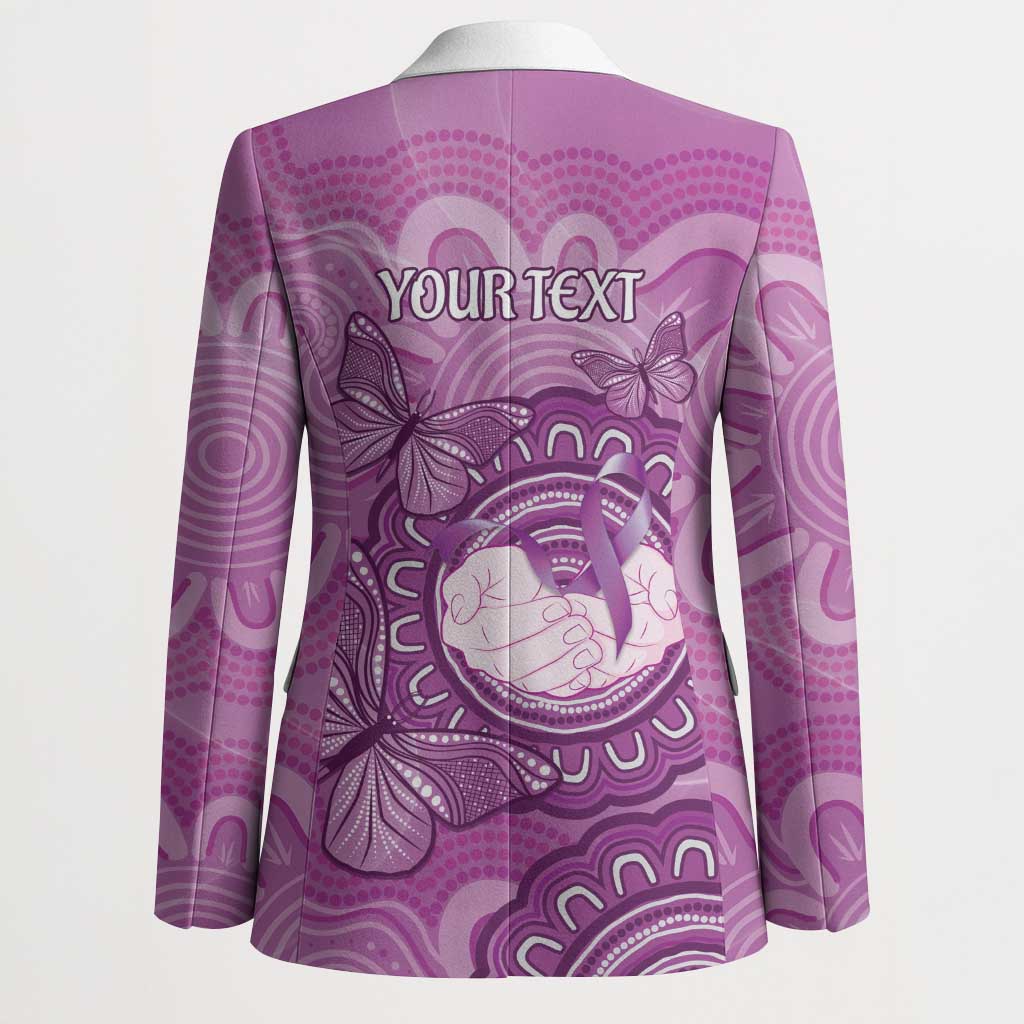 Australia Lupus Awareness Month Personalised Blazer Warrior Purple Ribbon Butterflies Indigenous Art