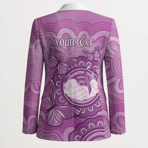 Australia Lupus Awareness Month Personalised Blazer Warrior Purple Ribbon Butterflies Indigenous Art