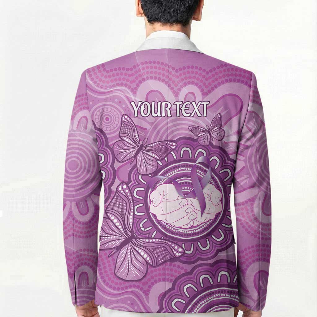 Australia Lupus Awareness Month Personalised Blazer Warrior Purple Ribbon Butterflies Indigenous Art
