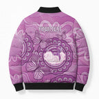Australia Lupus Awareness Month Personalised Bomber Puffer Jacket Warrior Purple Ribbon Butterflies Indigenous Art
