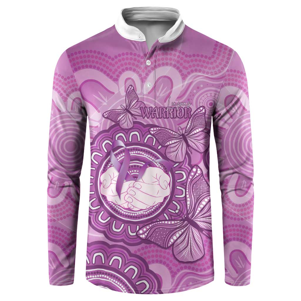 Australia Lupus Awareness Month Personalised Button Sweatshirt Warrior Purple Ribbon Butterflies Indigenous Art