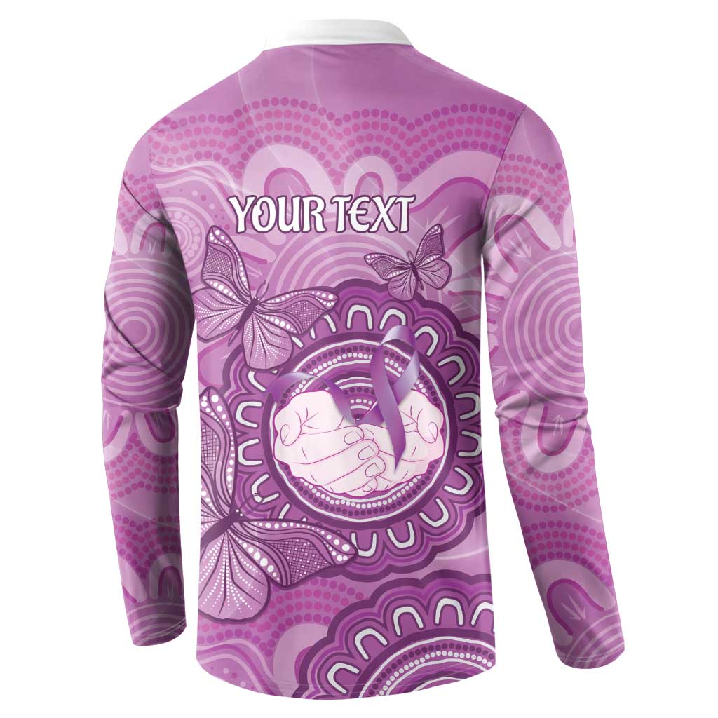 Australia Lupus Awareness Month Personalised Button Sweatshirt Warrior Purple Ribbon Butterflies Indigenous Art