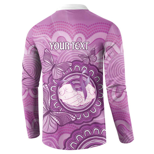 Australia Lupus Awareness Month Personalised Button Sweatshirt Warrior Purple Ribbon Butterflies Indigenous Art