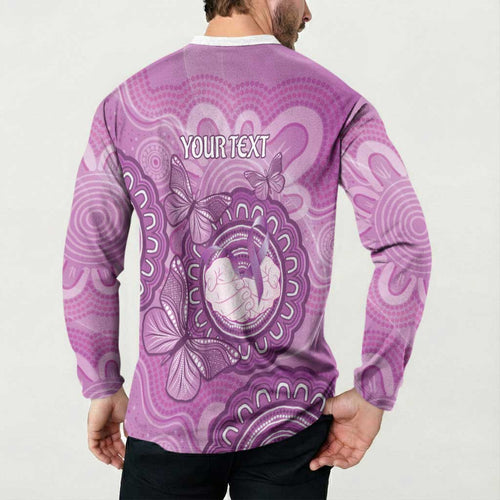 Australia Lupus Awareness Month Personalised Button Sweatshirt Warrior Purple Ribbon Butterflies Indigenous Art