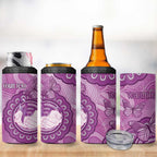 Australia Lupus Awareness Month Personalised 4 in 1 Can Cooler Tumbler Warrior Purple Ribbon Butterflies Indigenous Art