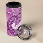 Australia Lupus Awareness Month Personalised 4 in 1 Can Cooler Tumbler Warrior Purple Ribbon Butterflies Indigenous Art