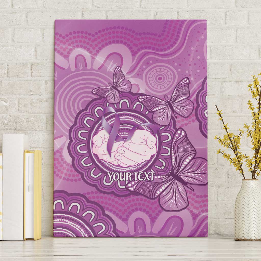 Australia Lupus Awareness Month Personalised Canvas Wall Art Warrior Purple Ribbon Butterflies Indigenous Art