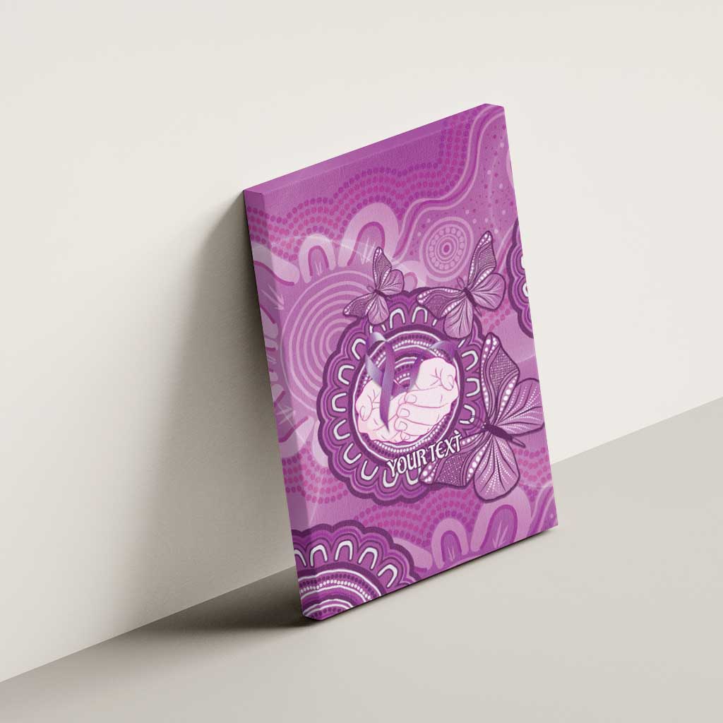 Australia Lupus Awareness Month Personalised Canvas Wall Art Warrior Purple Ribbon Butterflies Indigenous Art