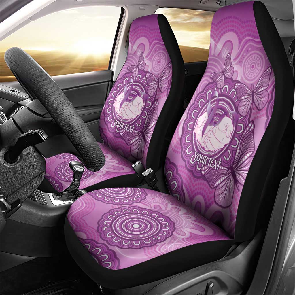 Australia Lupus Awareness Month Personalised Car Seat Cover Warrior Purple Ribbon Butterflies Indigenous Art