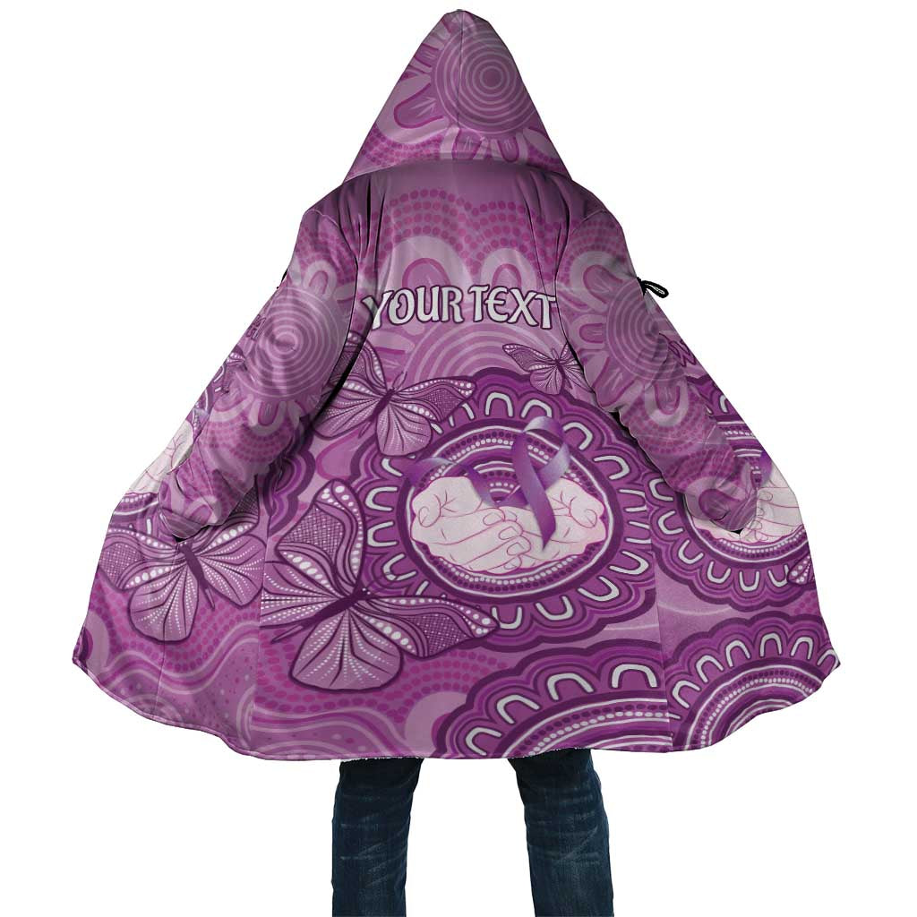 Australia Lupus Awareness Month Personalised Cloak Warrior Purple Ribbon Butterflies Indigenous Art