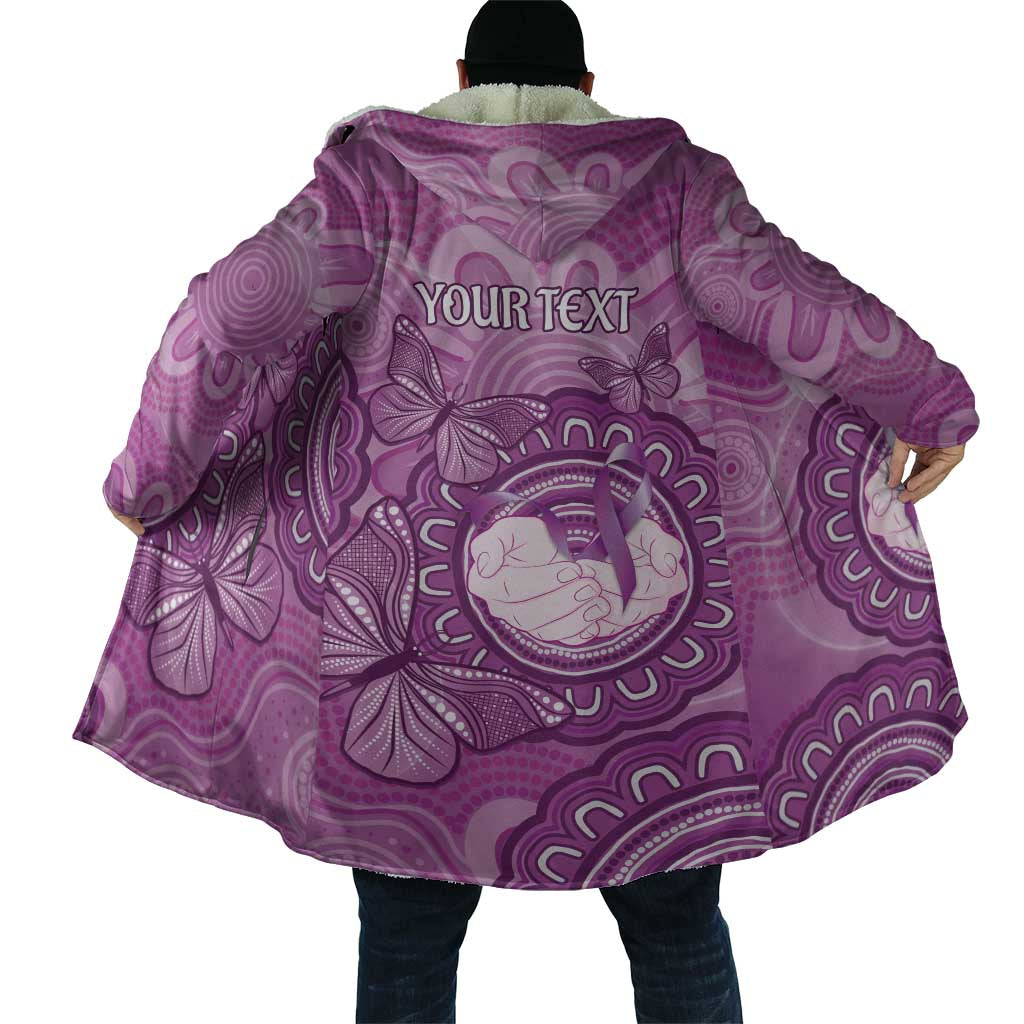 Australia Lupus Awareness Month Personalised Cloak Warrior Purple Ribbon Butterflies Indigenous Art