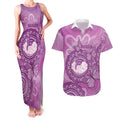 Australia Lupus Awareness Month Personalised Couples Matching Tank Maxi Dress and Hawaiian Shirt Warrior Purple Ribbon Butterflies Indigenous Art