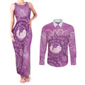 Australia Lupus Awareness Month Personalised Couples Matching Tank Maxi Dress and Long Sleeve Button Shirt Warrior Purple Ribbon Butterflies Indigenous Art