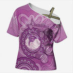 Australia Lupus Awareness Month Personalised Cross Shoulder Shirt Warrior Purple Ribbon Butterflies Indigenous Art