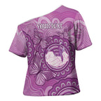 Australia Lupus Awareness Month Personalised Cross Shoulder Shirt Warrior Purple Ribbon Butterflies Indigenous Art
