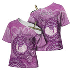 Australia Lupus Awareness Month Personalised Cross Shoulder Shirt Warrior Purple Ribbon Butterflies Indigenous Art
