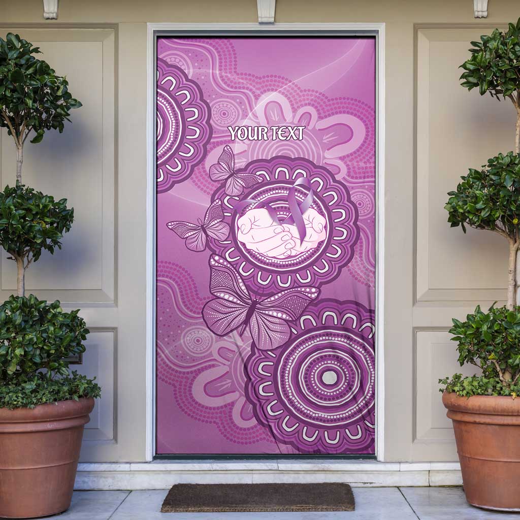 Australia Lupus Awareness Month Personalised Door Cover Warrior Purple Ribbon Butterflies Indigenous Art