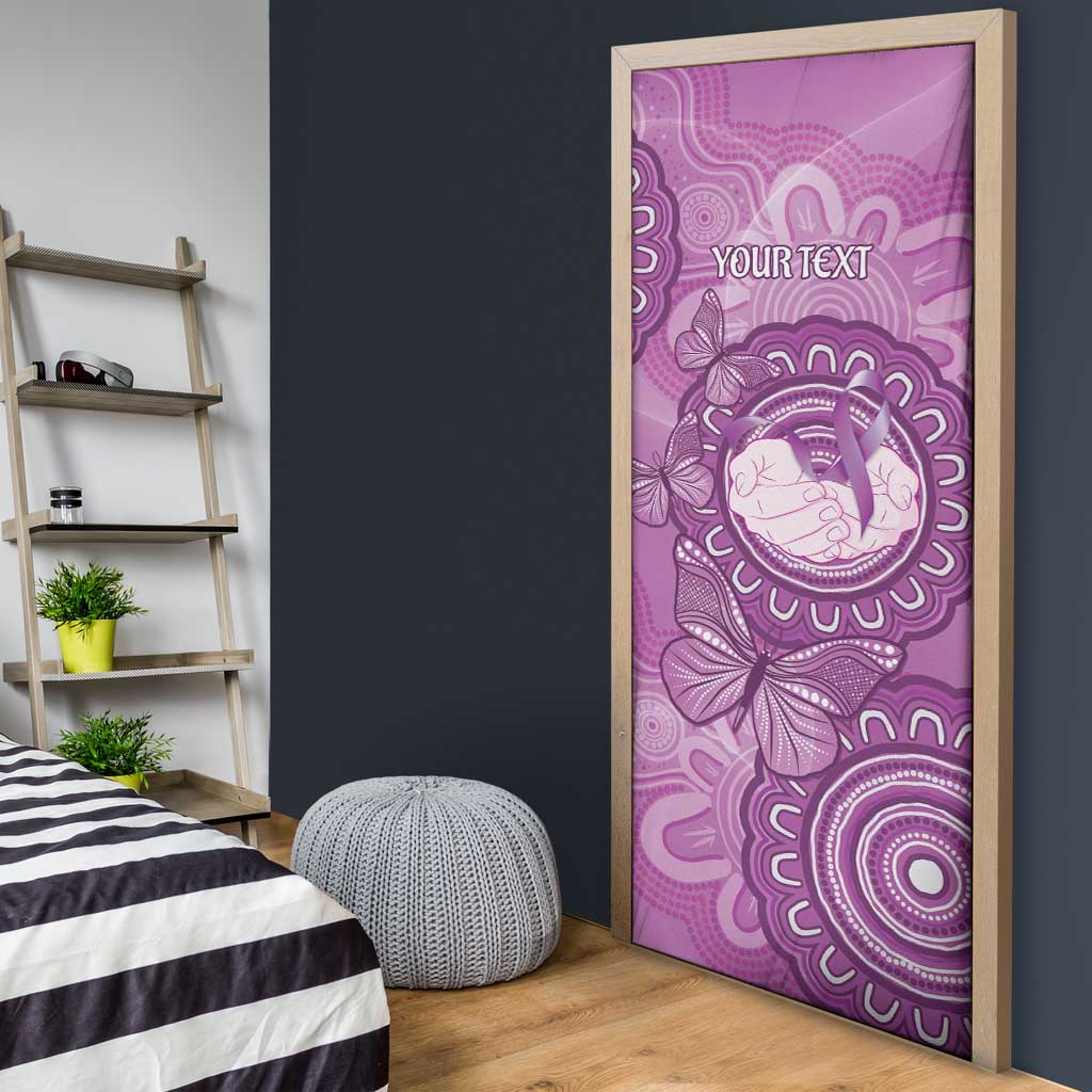 Australia Lupus Awareness Month Personalised Door Cover Warrior Purple Ribbon Butterflies Indigenous Art