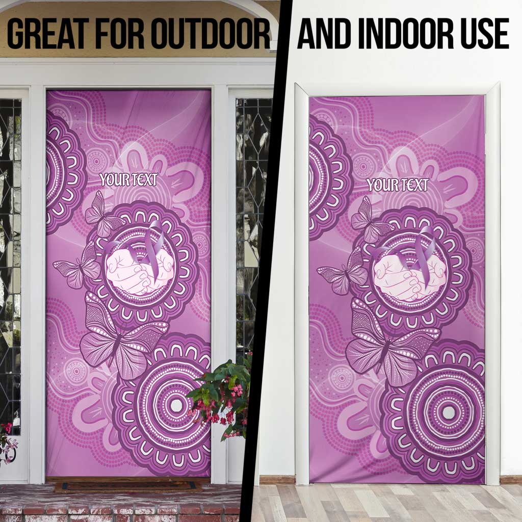Australia Lupus Awareness Month Personalised Door Cover Warrior Purple Ribbon Butterflies Indigenous Art