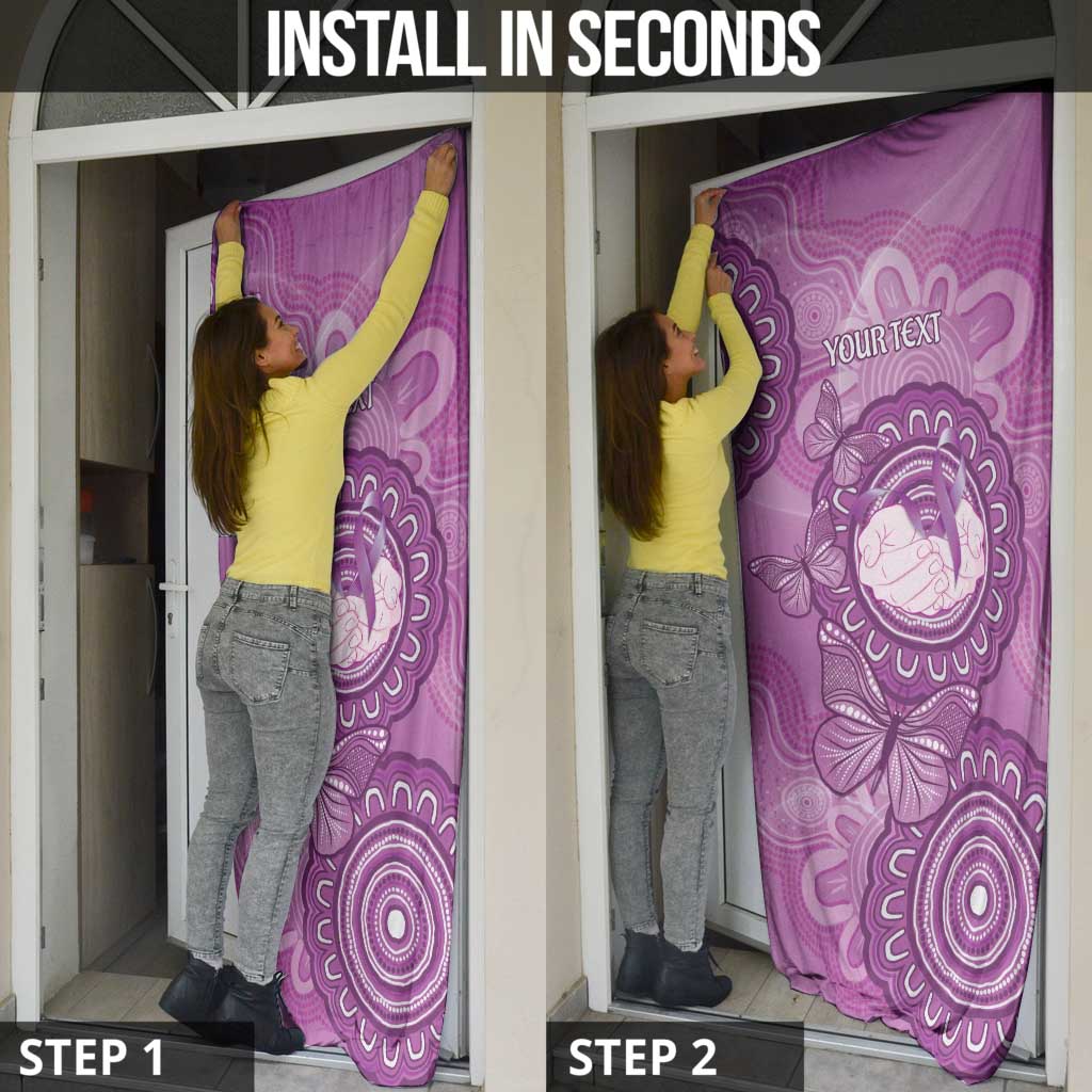 Australia Lupus Awareness Month Personalised Door Cover Warrior Purple Ribbon Butterflies Indigenous Art