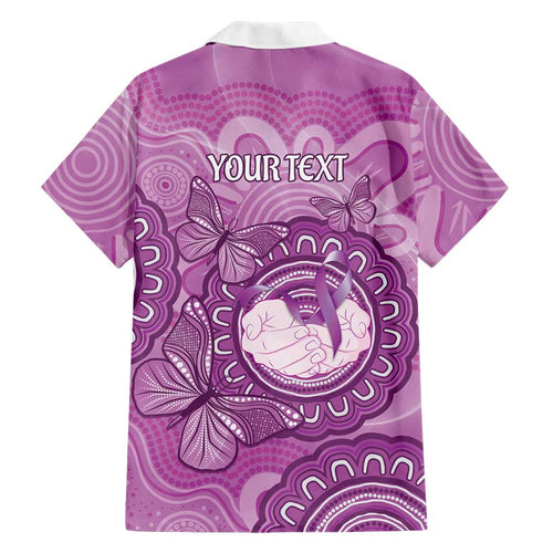 Australia Lupus Awareness Month Personalised Family Matching Mermaid Dress and Hawaiian Shirt Warrior Purple Ribbon Butterflies Indigenous Art