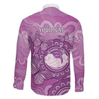 Australia Lupus Awareness Month Personalised Family Matching Mermaid Dress and Hawaiian Shirt Warrior Purple Ribbon Butterflies Indigenous Art