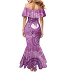 Australia Lupus Awareness Month Personalised Family Matching Mermaid Dress and Hawaiian Shirt Warrior Purple Ribbon Butterflies Indigenous Art