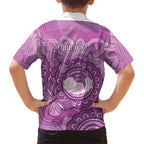 Australia Lupus Awareness Month Personalised Family Matching Puletasi and Hawaiian Shirt Warrior Purple Ribbon Butterflies Indigenous Art