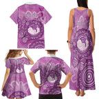 Australia Lupus Awareness Month Personalised Family Matching Tank Maxi Dress and Hawaiian Shirt Warrior Purple Ribbon Butterflies Indigenous Art