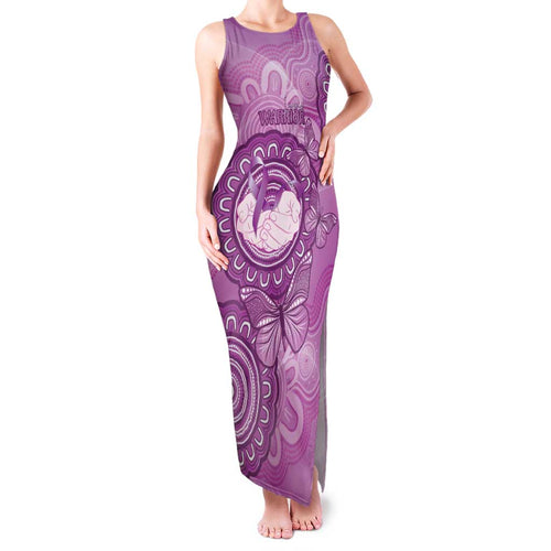 Australia Lupus Awareness Month Personalised Family Matching Tank Maxi Dress and Hawaiian Shirt Warrior Purple Ribbon Butterflies Indigenous Art