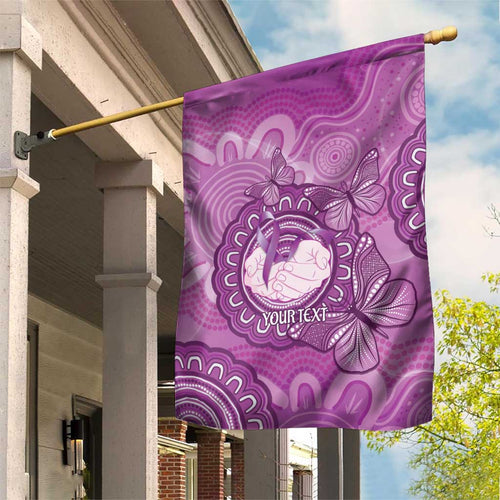 Australia Lupus Awareness Month Personalised Garden Flag Warrior Purple Ribbon Butterflies Indigenous Art